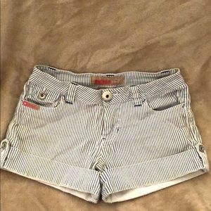 Blue and White Striped Shorts Size 5